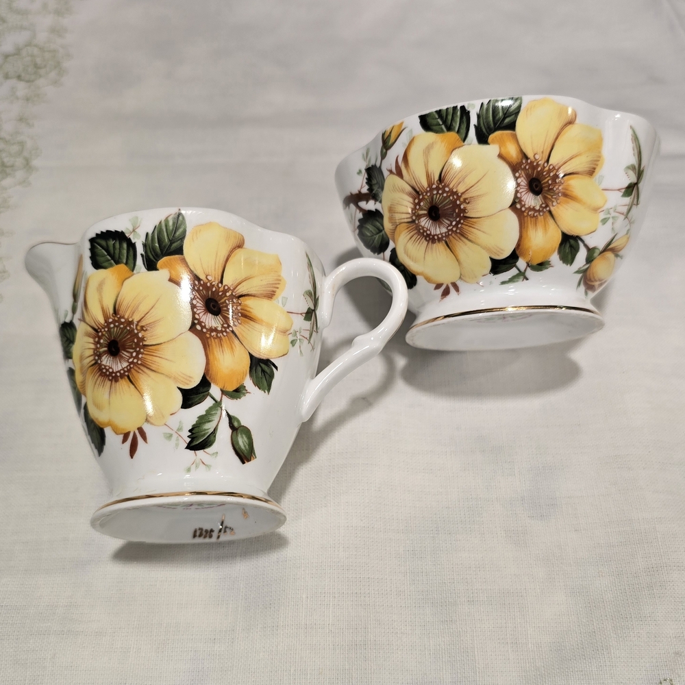 Windsor & Kent Yellow and White Floral Mugs Israel Bone China